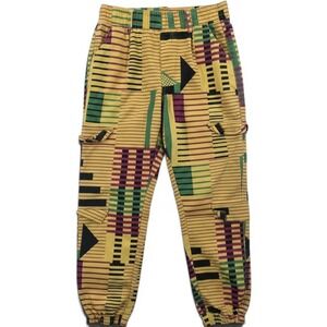 V.I.P. Joggers Womens 11/30 2-90704PRASTA-SB Yellow Geometric Cargo EUC